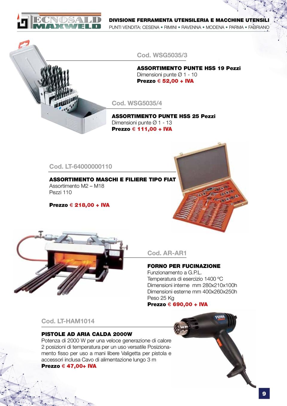 LT-HAM1014 PISTOLE AD ARIA CALDA 2000W Potenza di 2000 W per una veloce generazione di calore 2 posizioni di temperatura per un uso versatile Posizionamento fisso per uso a mani libere