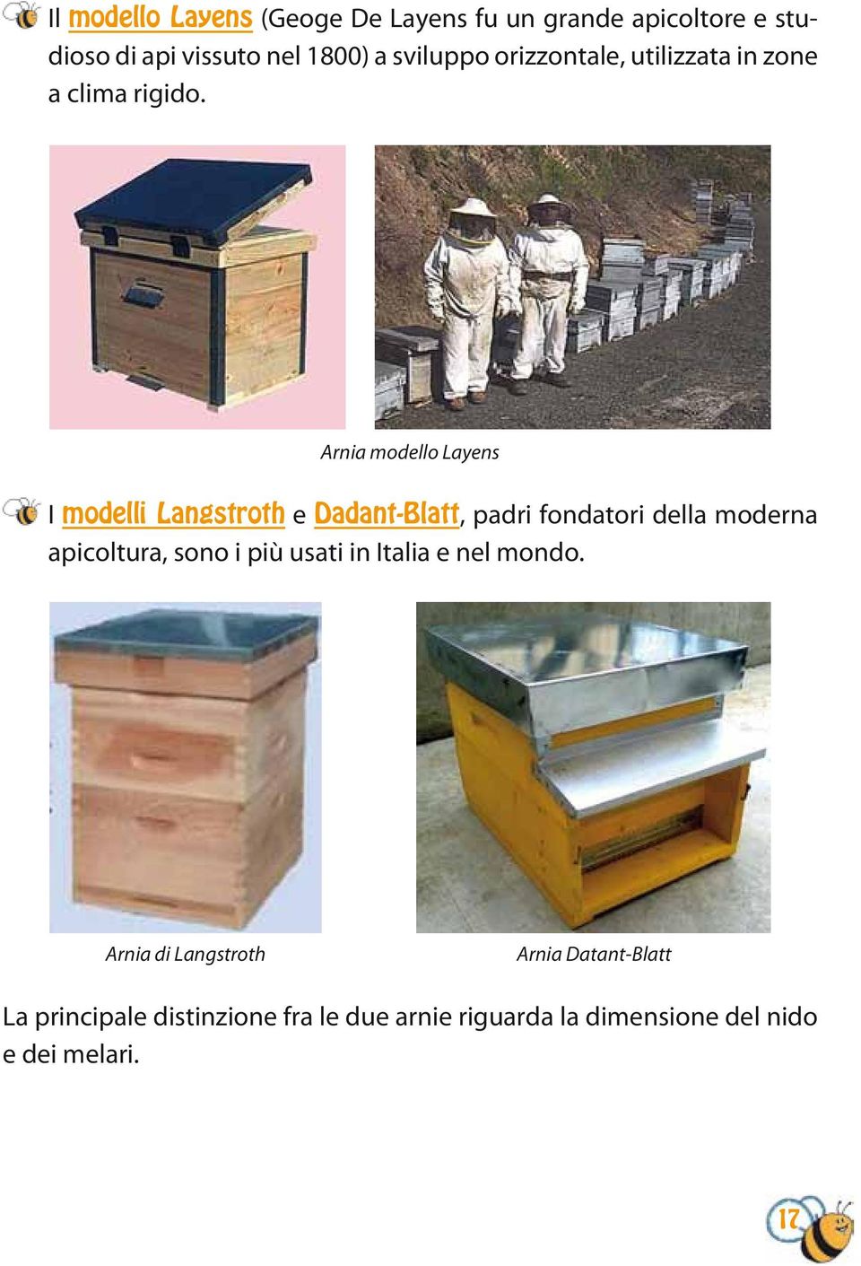 Arnia modello Layens I modelli Langstroth e Dadant-Blatt, padri fondatori della moderna apicoltura, sono