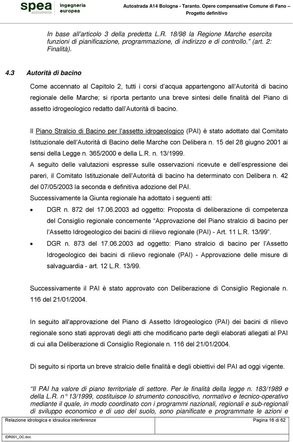 assetto idrogeologico redatto dall Autorità di bacino.