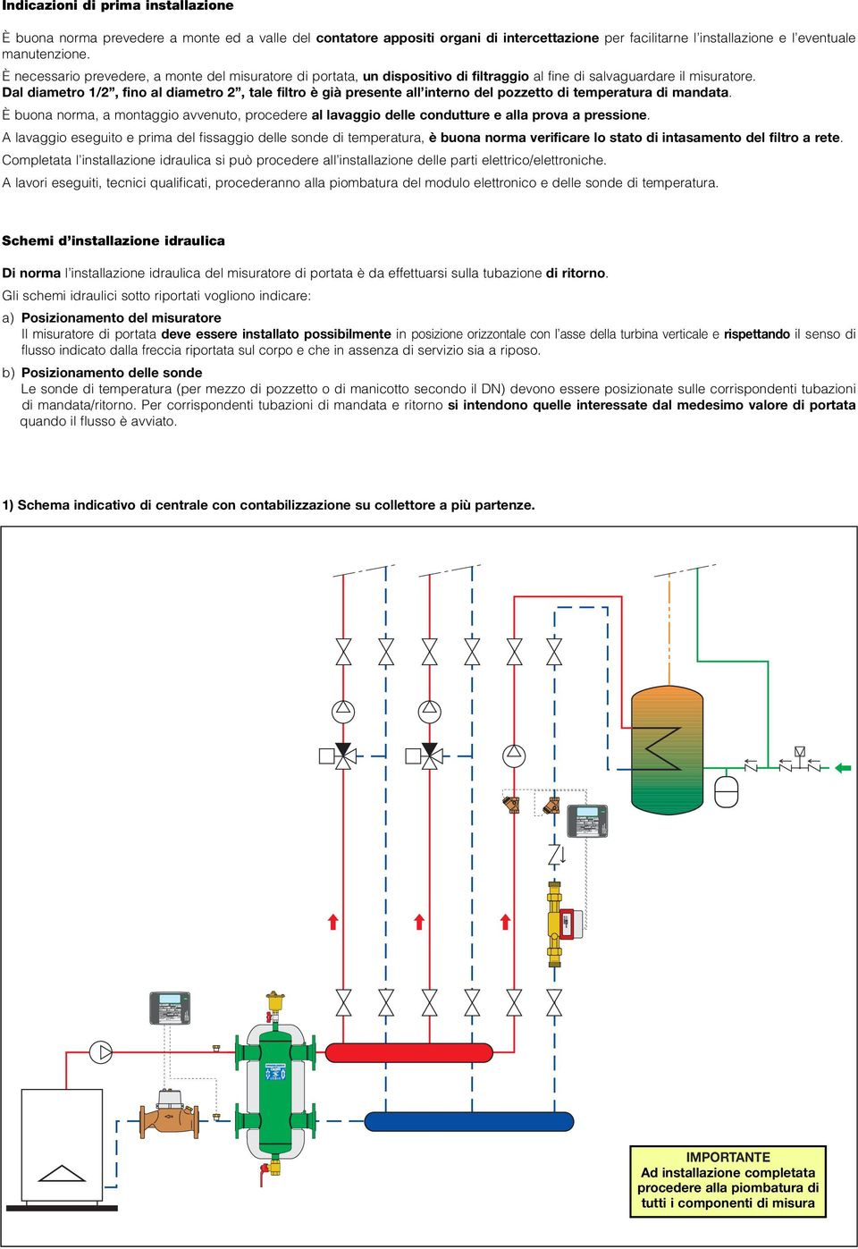 Dal diametro 1/2, fino al diametro 2, tale filtro è già presente all interno del pozzetto di temperatura di mandata.