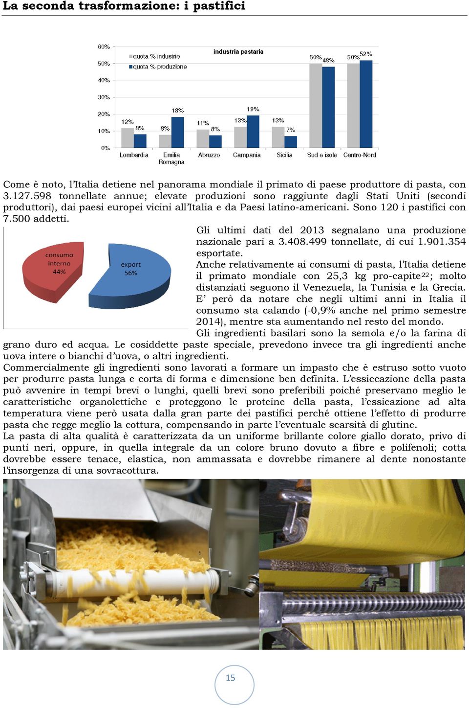 Gli ultimi dati del 2013 segnalano una produzione nazionale pari a 3.408.499 tonnellate, di cui 1.901.354 esportate.