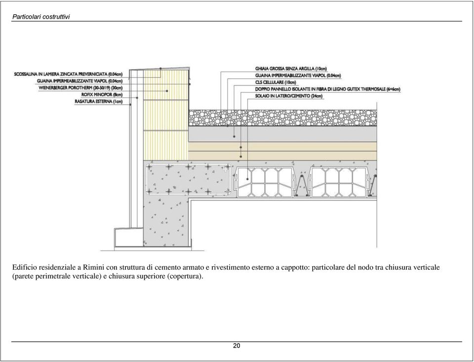 particolare del nodo tra chiusura verticale (parete