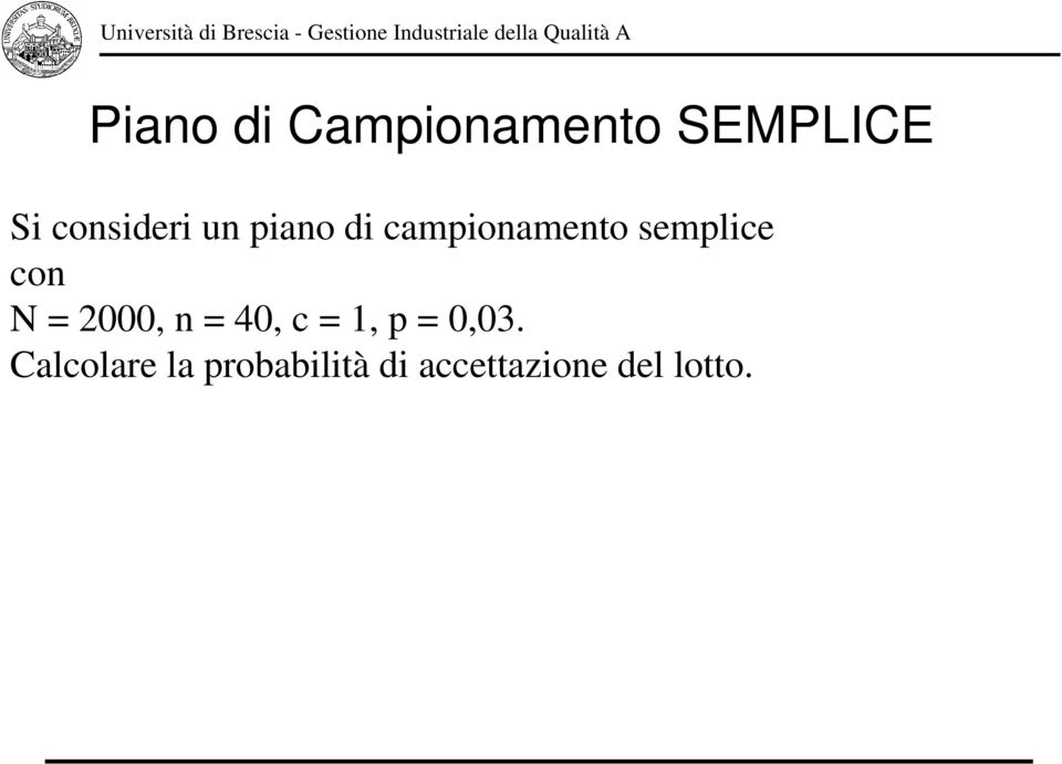 semplice con N = 2000, n = 40, c = 1, p =