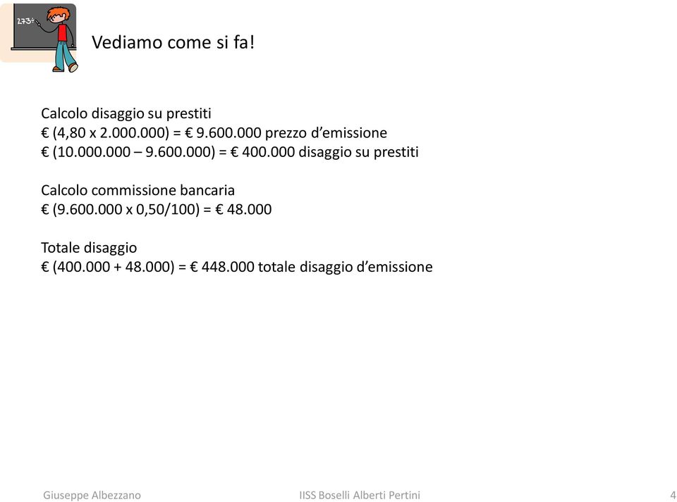 000 disaggio su prestiti Calcolo commissione bancaria (9.600.