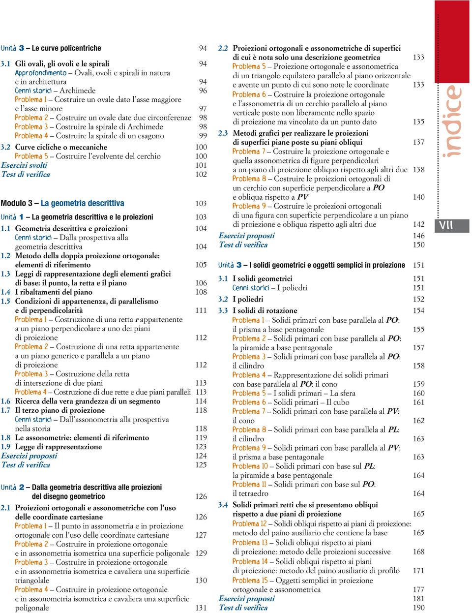 minore 97 Problema 2 Costruire un ovale date due circonferenze 98 Problema 3 Costruire la spirale di Archimede 98 Problema 4 Costruire la spirale di un esagono 99 3.