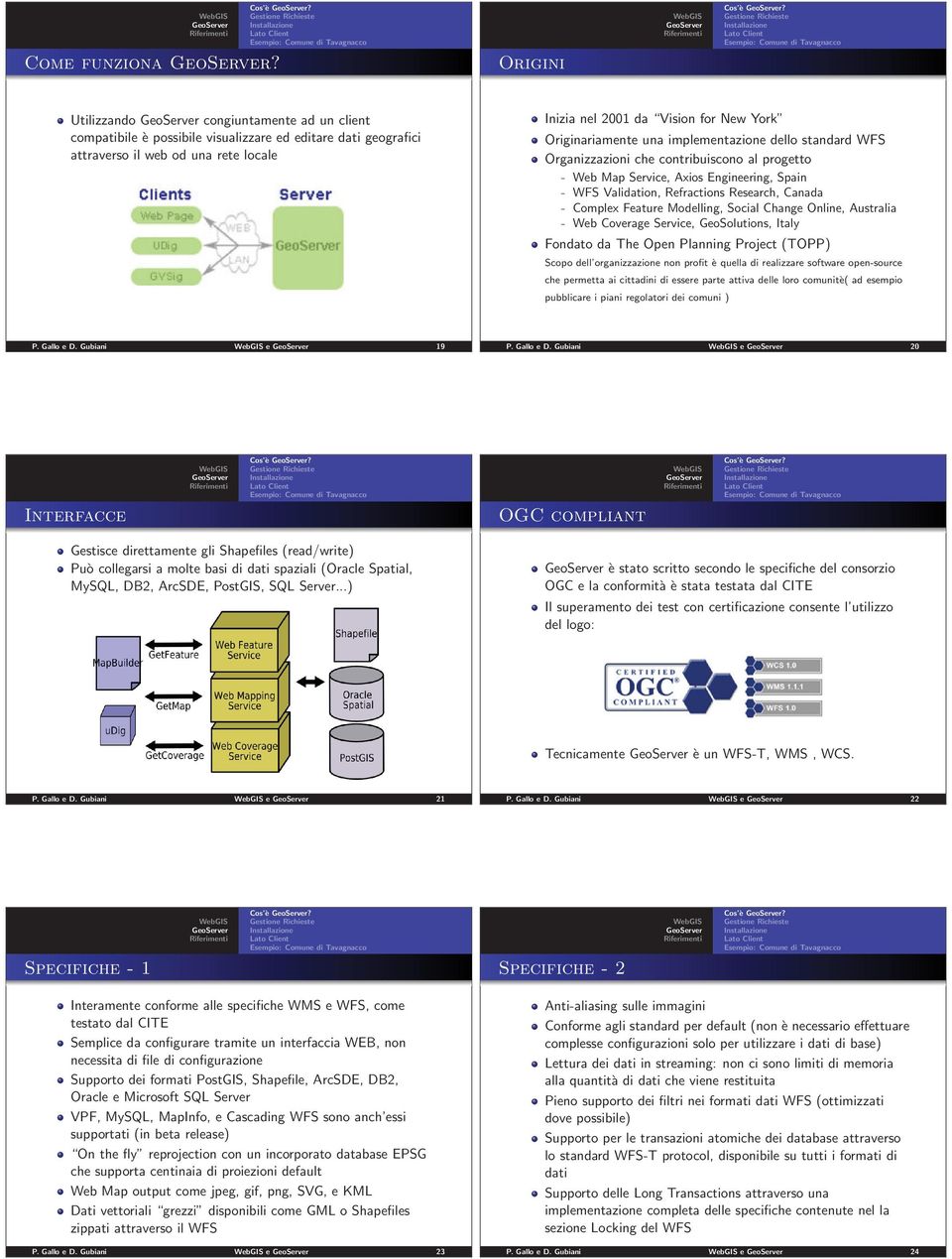 Originariamente una implementazione dello standard WFS Organizzazioni che contribuiscono al progetto - Web Map Service, Axios Engineering, Spain - WFS Validation, Refractions Research, Canada -