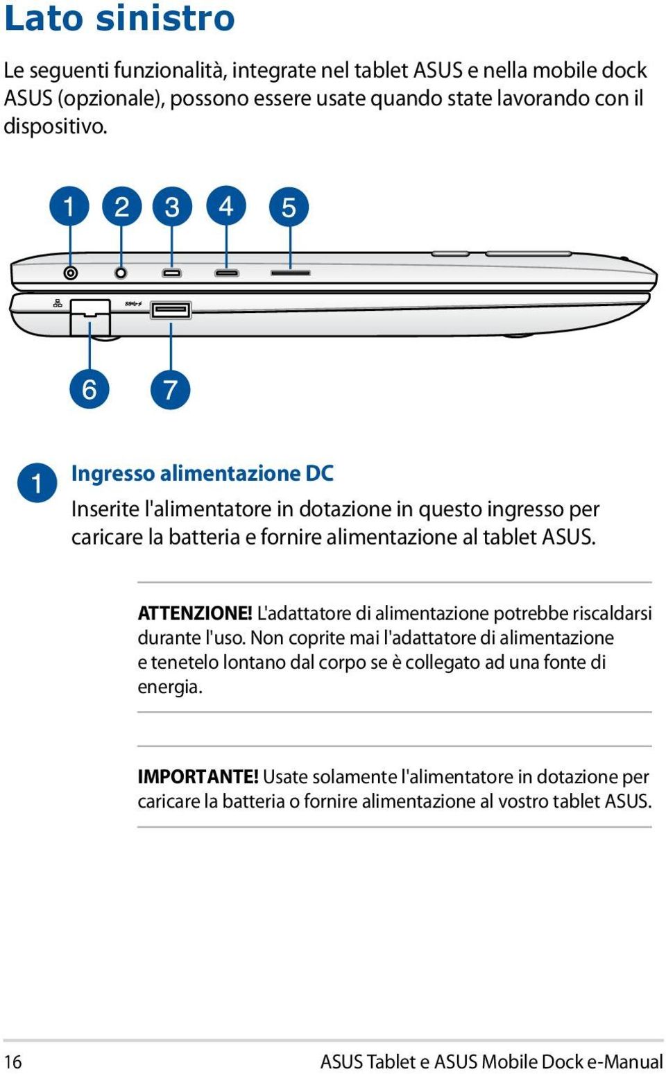 L'adattatore di alimentazione potrebbe riscaldarsi durante l'uso.