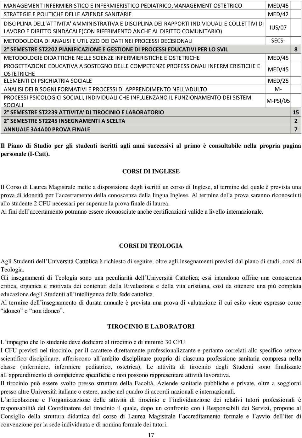 ST2202 PIANIFICAZIONE E GESTIONE DI PROCESSI EDUCATIVI PER LO SVIL P/07 8 METODOLOGIE DIDATTICHE NELLE SCIENZE INFERMIERISTICHE E OSTETRICHE PROGETTAZIONE EDUCATIVA A SOSTEGNO DELLE COMPETENZE