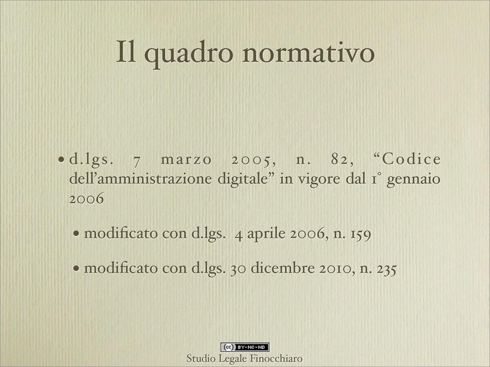 dal 1 gennaio 2006 modificato con d.lgs.