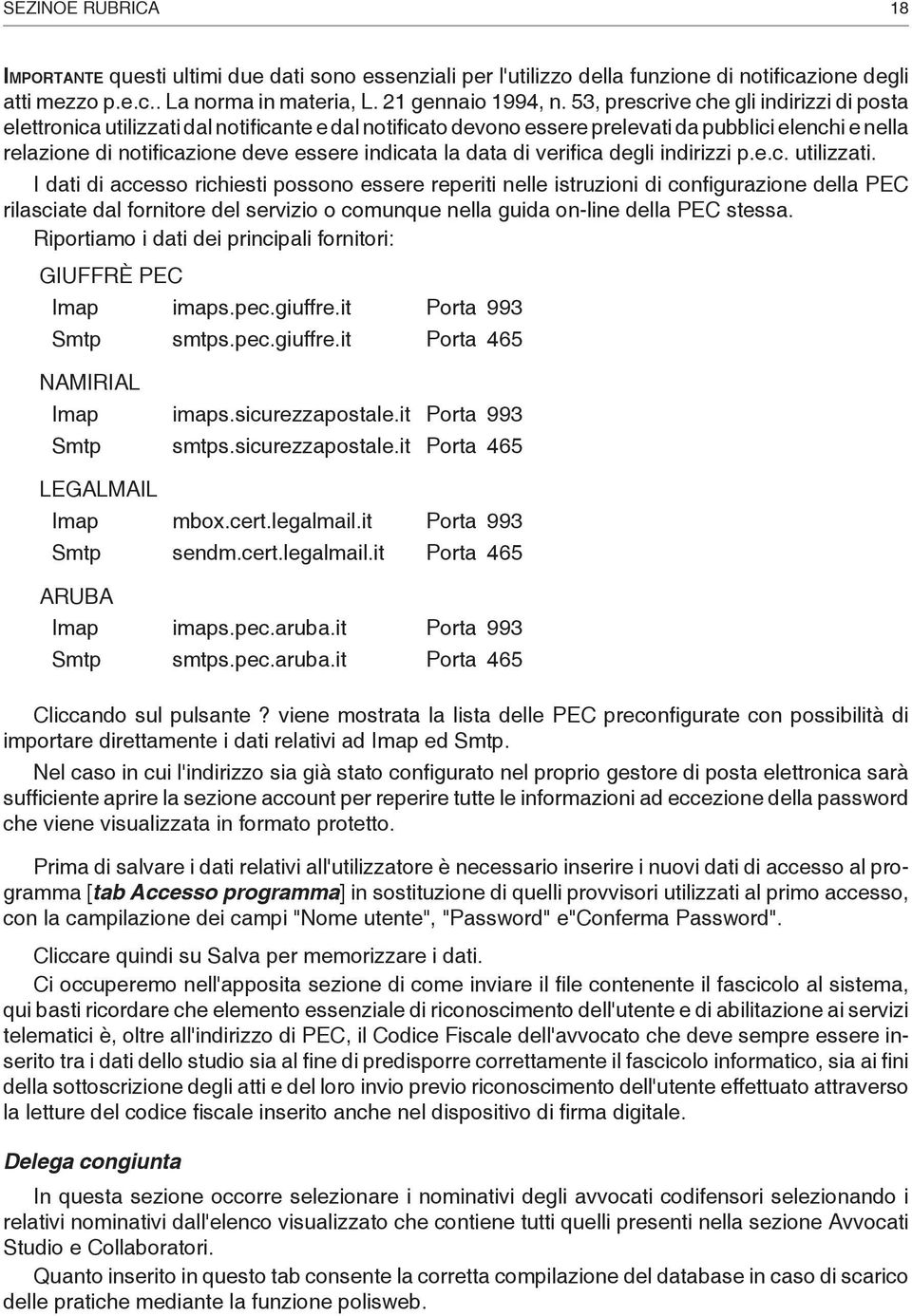 data di verifica degli indirizzi p.e.c. utilizzati.