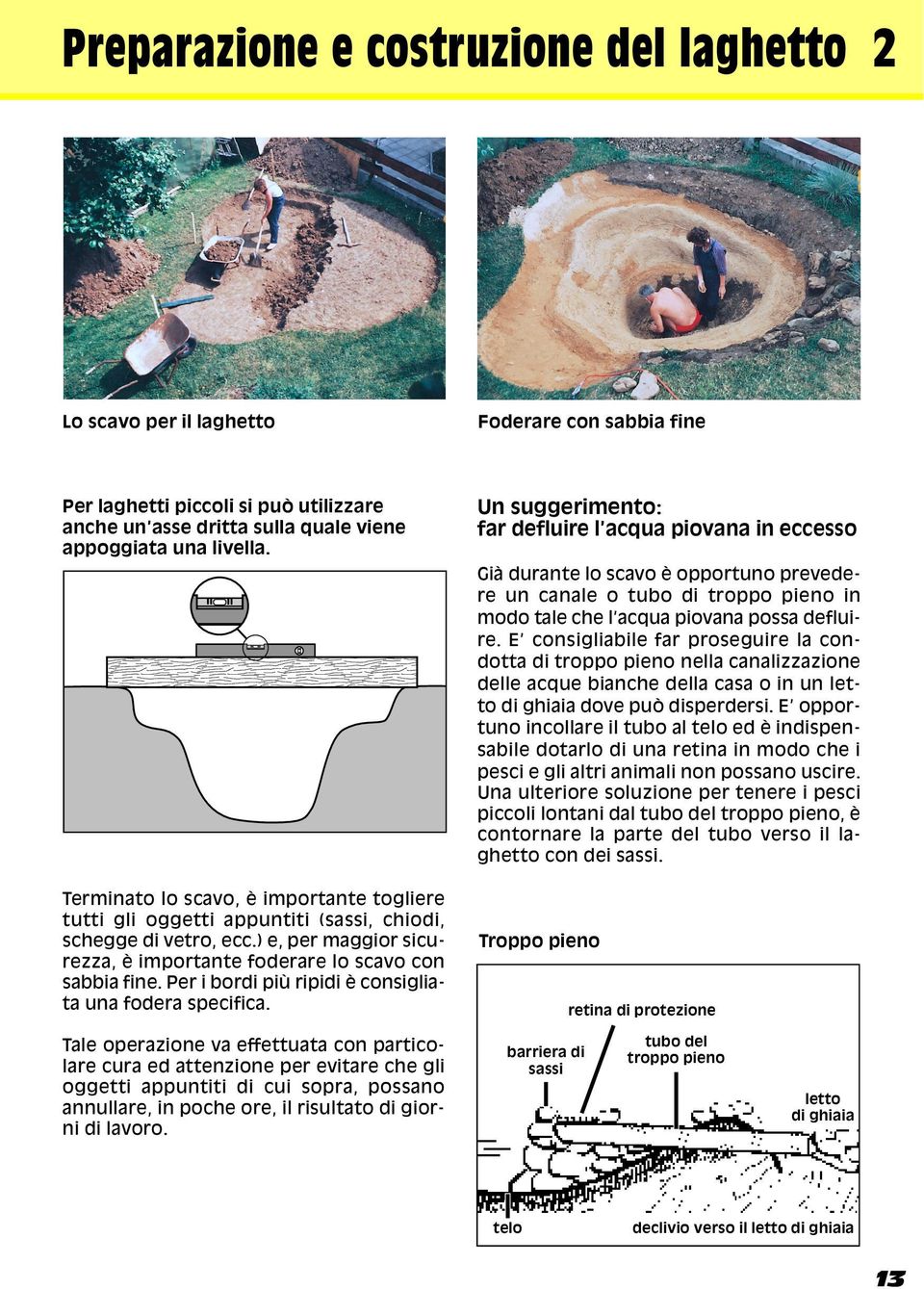 Per i bordi più ripidi è consigliata una fodera specifica.