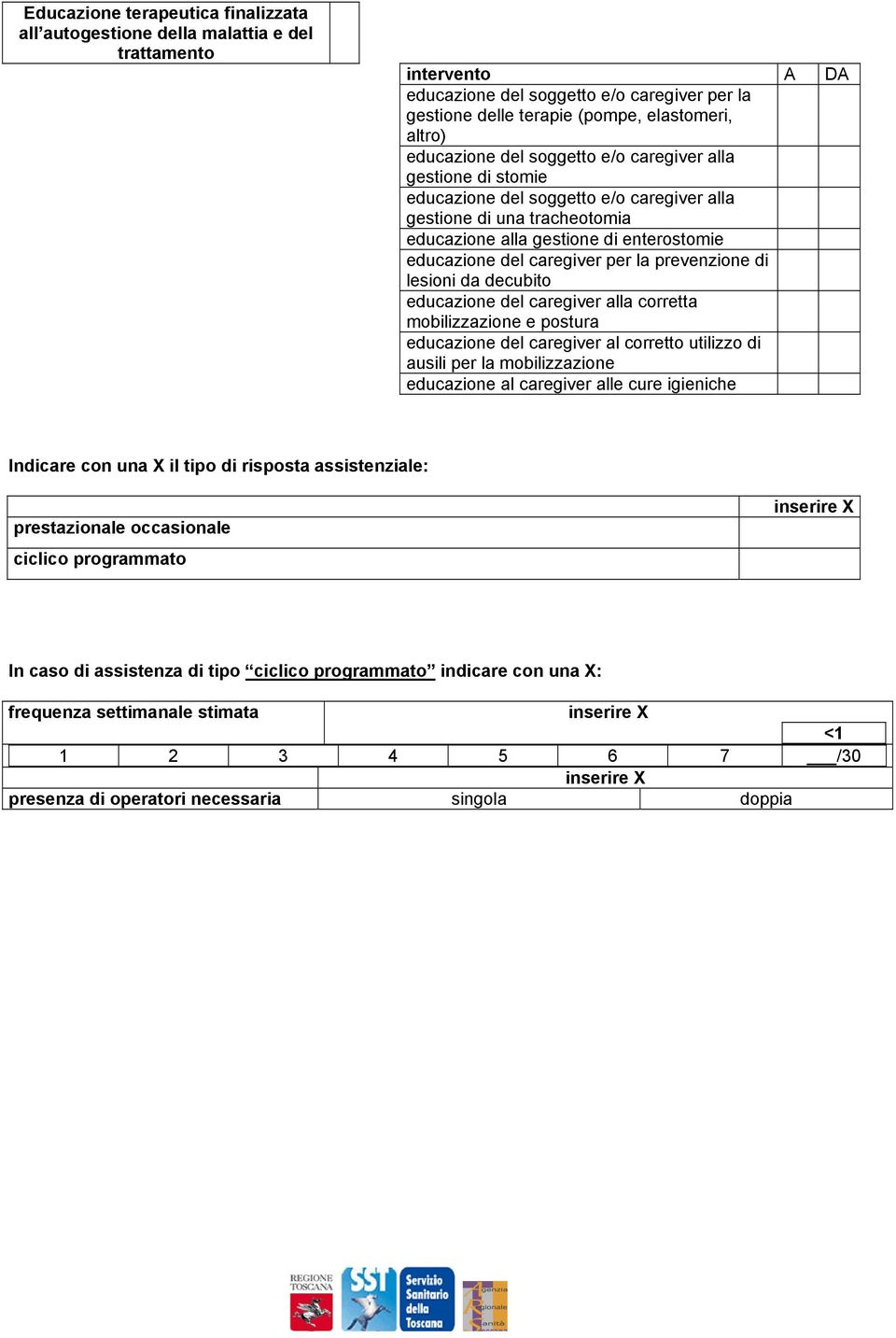 per la prevenzione di lesioni da decubito educazione del caregiver alla corretta mobilizzazione e postura educazione del caregiver al corretto utilizzo di ausili per la mobilizzazione educazione al