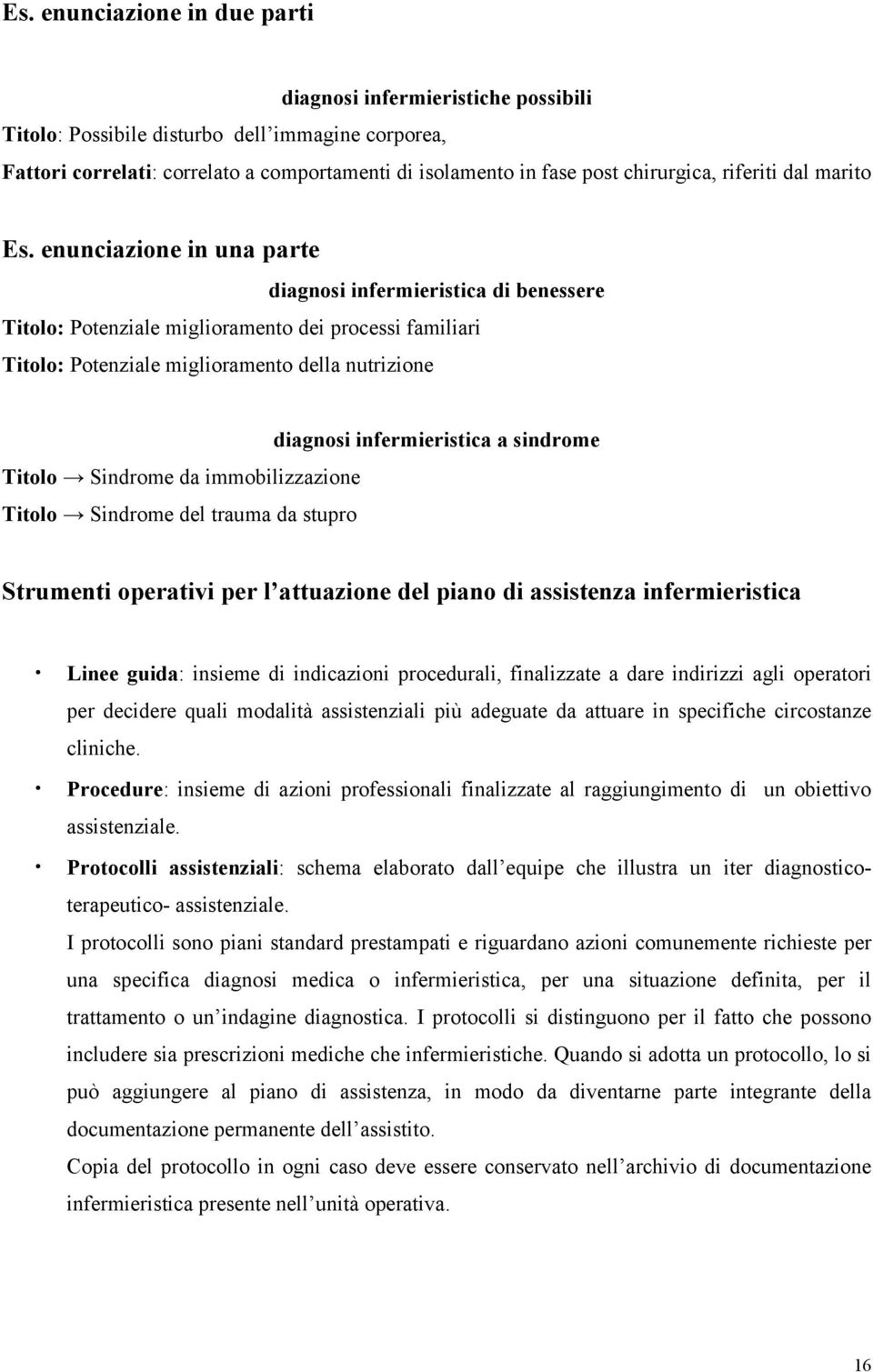 enunciazione in una parte diagnosi infermieristica di benessere Titolo: Potenziale miglioramento dei processi familiari Titolo: Potenziale miglioramento della nutrizione diagnosi infermieristica a