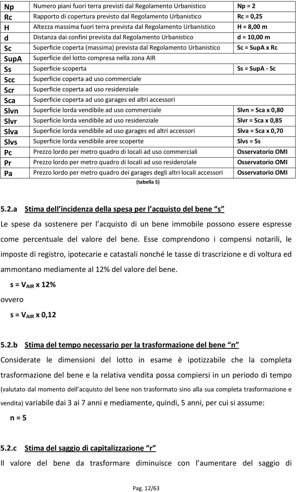 lotto compresa nella zona AIR Ss Superficie scoperta Ss = SupA - Sc Superficie coperta ad uso commerciale Scc Scr Superficie coperta ad uso residenziale Sca Superficie coperta ad uso garages ed altri