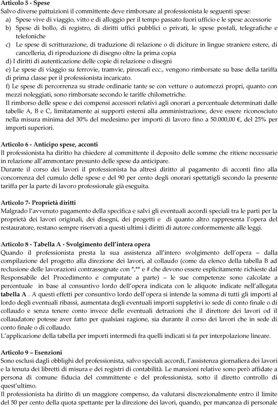 diciture in lingue straniere estere, di cancelleria, di riproduzione di disegno oltre la prima copia d) I diritti di autenticazione delle copie di relazione o disegni e) Le spese di viaggio su