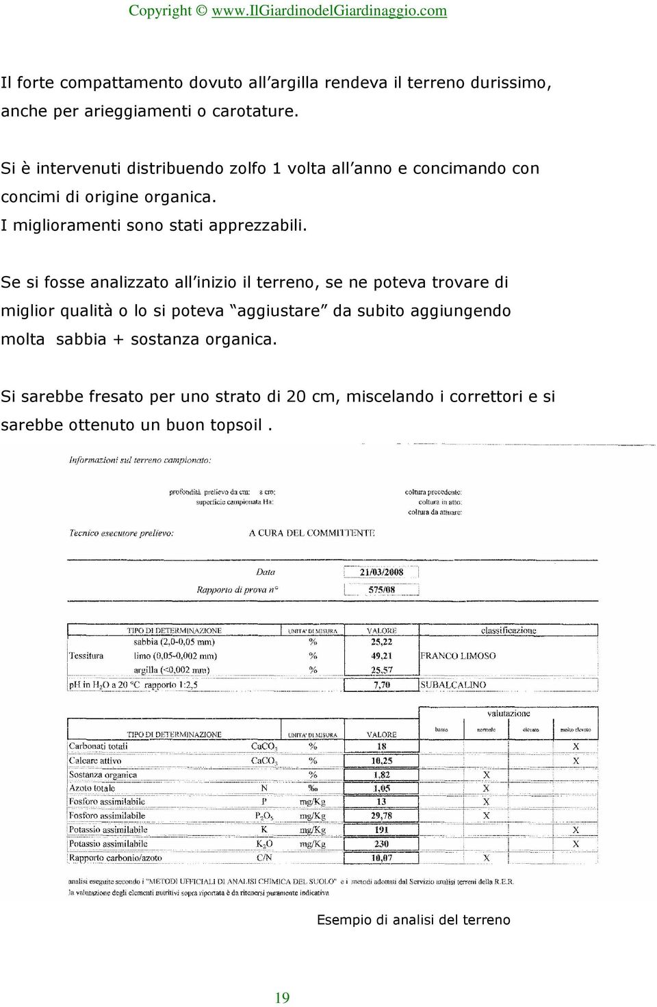 Se si fosse analizzato all inizio il terreno, se ne poteva trovare di miglior qualità o lo si poteva aggiustare da subito aggiungendo molta