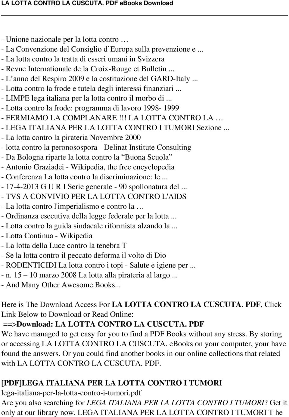 .. - Lotta contro la frode e tutela degli interessi finanziari... - LIMPE lega italiana per la lotta contro il morbo di.