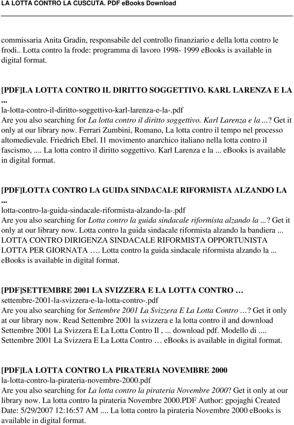.. la-lotta-contro-il-diritto-soggettivo-karl-larenza-e-la-.pdf Are you also searching for La lotta contro il diritto soggettivo. Karl Larenza e la...? Get it only at our library now.