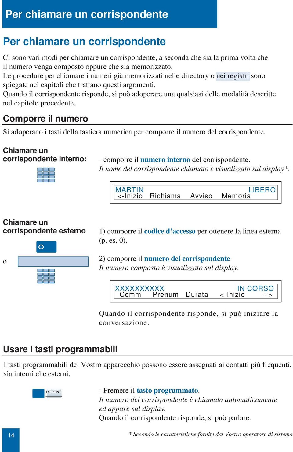 Quando il corrispondente risponde, si può adoperare una qualsiasi delle modalità descritte nel capitolo procedente.