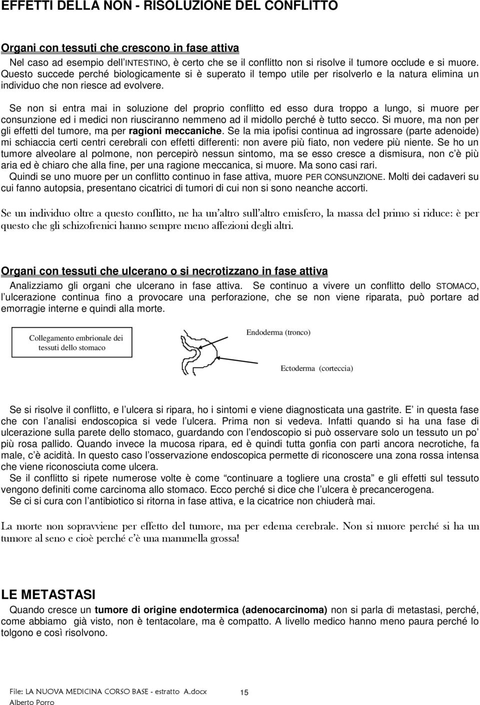 Se non si entra mai in soluzione del proprio conflitto ed esso dura troppo a lungo, si muore per consunzione ed i medici non riusciranno nemmeno ad il midollo perché è tutto secco.