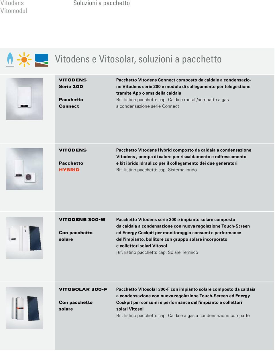 Caldaie murali/compatte a gas a condensazione serie Connect VITODENS Pacchetto HYBRID Pacchetto Vitodens Hybrid composto da caldaia a condensazione Vitodens, pompa di calore per riscaldamento e