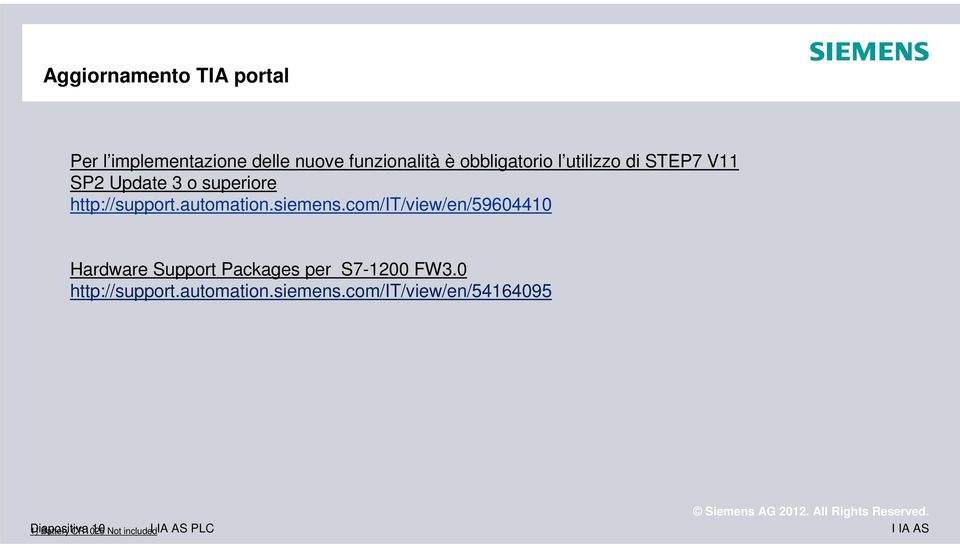 com/it/view/en/59604410 Hardware Support Packages per S7-1200 FW3.0 http://support.