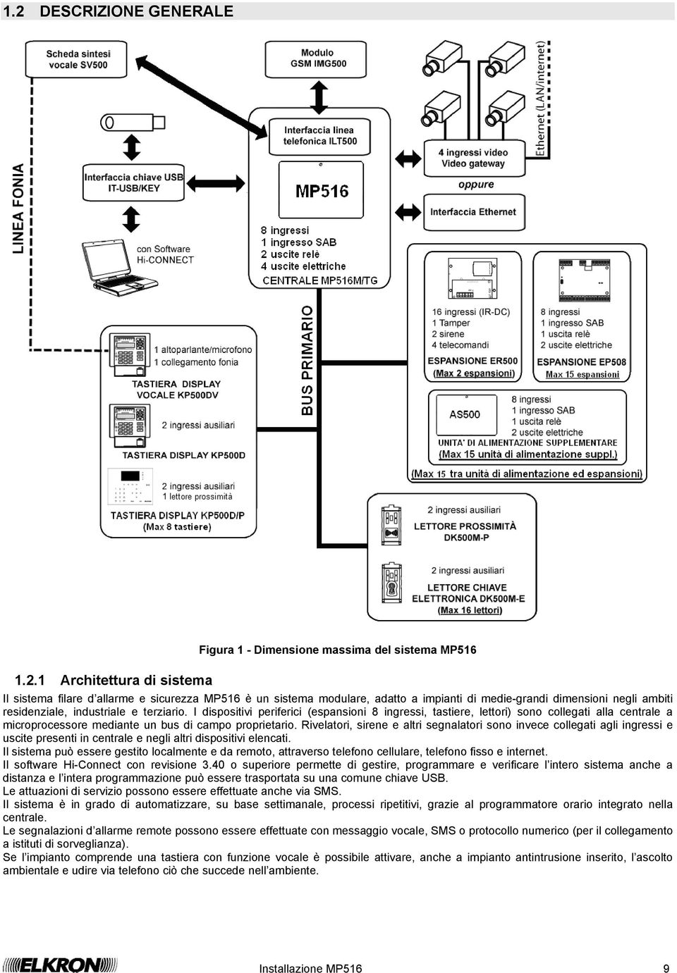 Rivelatori, sirene e altri segnalatori sono invece collegati agli ingressi e uscite presenti in centrale e negli altri dispositivi elencati.