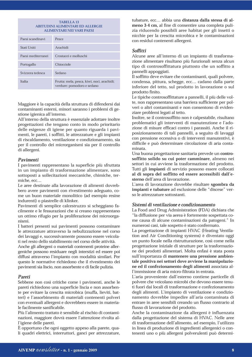 All interno della struttura è essenziale adottare inoltre progettazioni che tengano conto in modo prioritario delle esigenze di igiene per quanto riguarda i pavimenti, le pareti, i soffitti, le