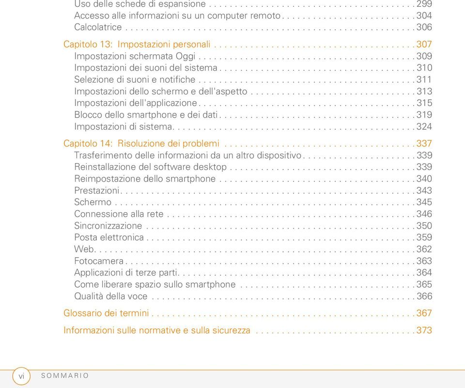 ......................................... 309 Impostazioni dei suoni del sistema...................................... 310 Selezione di suoni e notifiche.