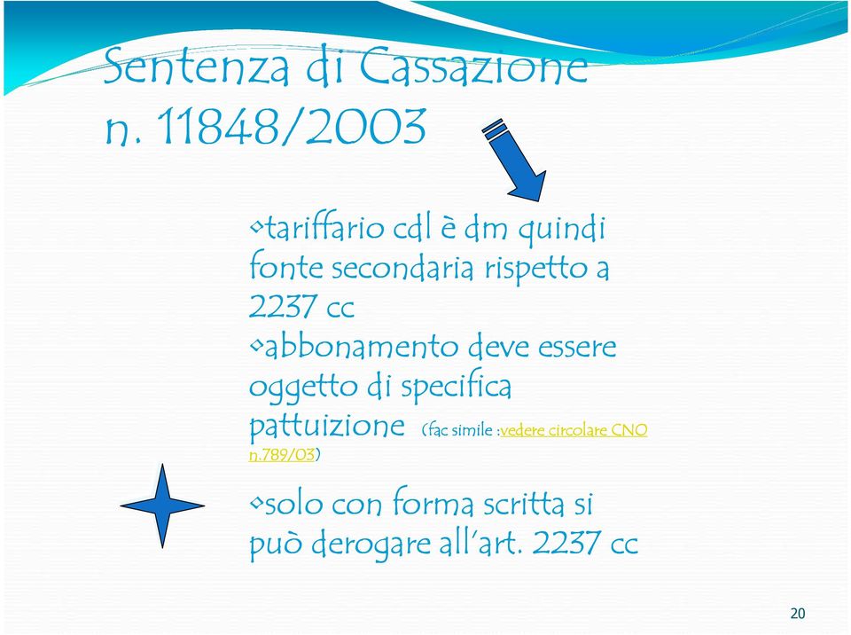 2237 cc abbonamento deve essere oggetto di specifica pattuizione (fac