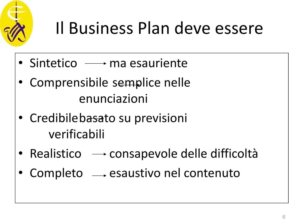 basato su previsioni verificabili Realistico Completo