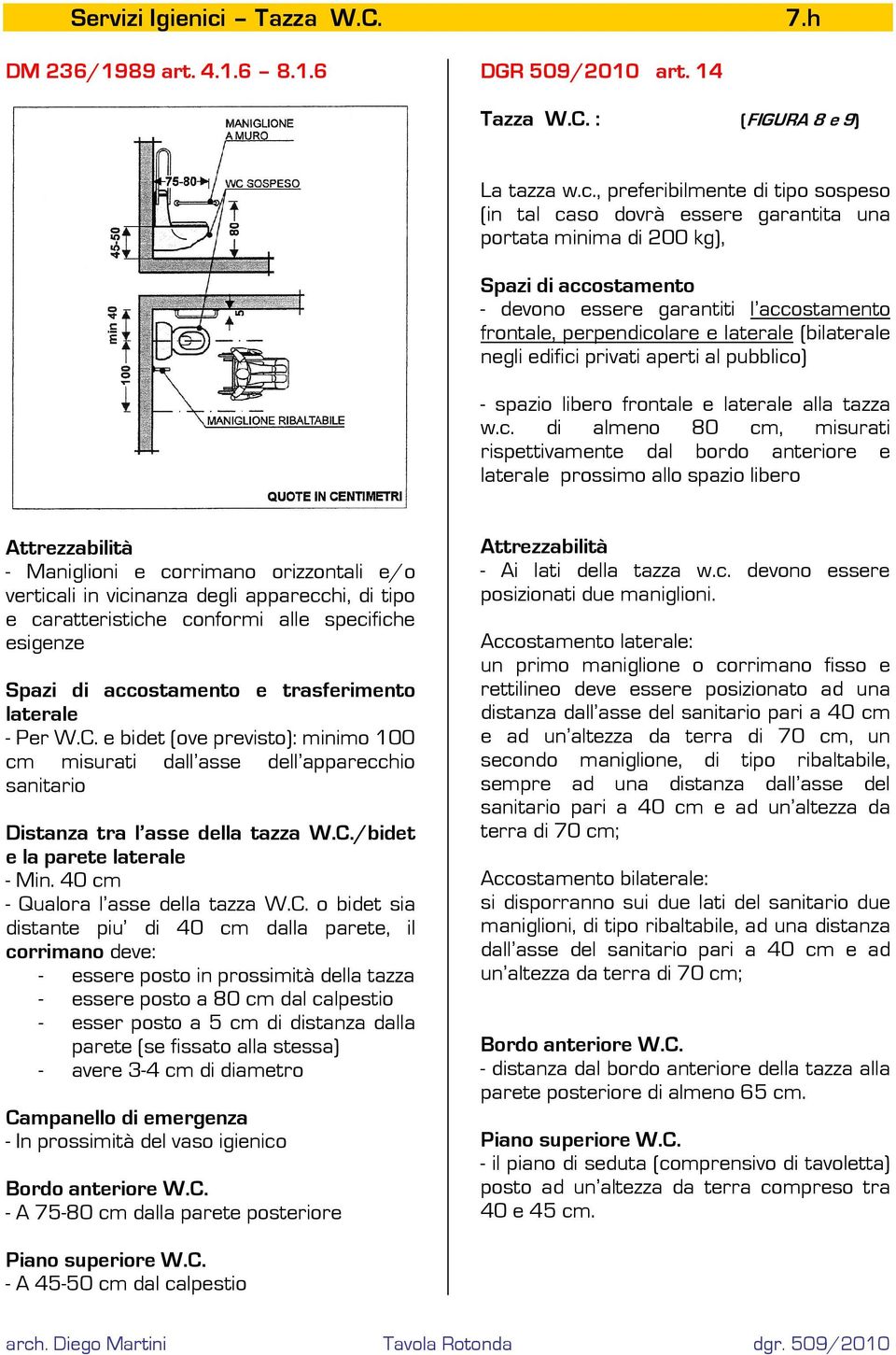 , preferibilmente di tipo sospeso (in tal caso dovrà essere garantita una portata minima di 200 kg), Spazi di accostamento - devono essere garantiti l accostamento frontale, perpendicolare e laterale