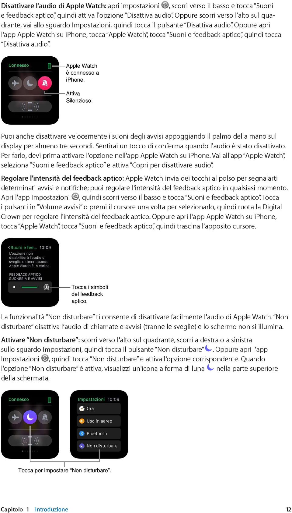 Oppure apri l'app Apple Watch su iphone, tocca Apple Watch, tocca Suoni e feedback aptico, quindi tocca Disattiva audio. Apple Watch è connesso a iphone. Attiva Silenzioso.