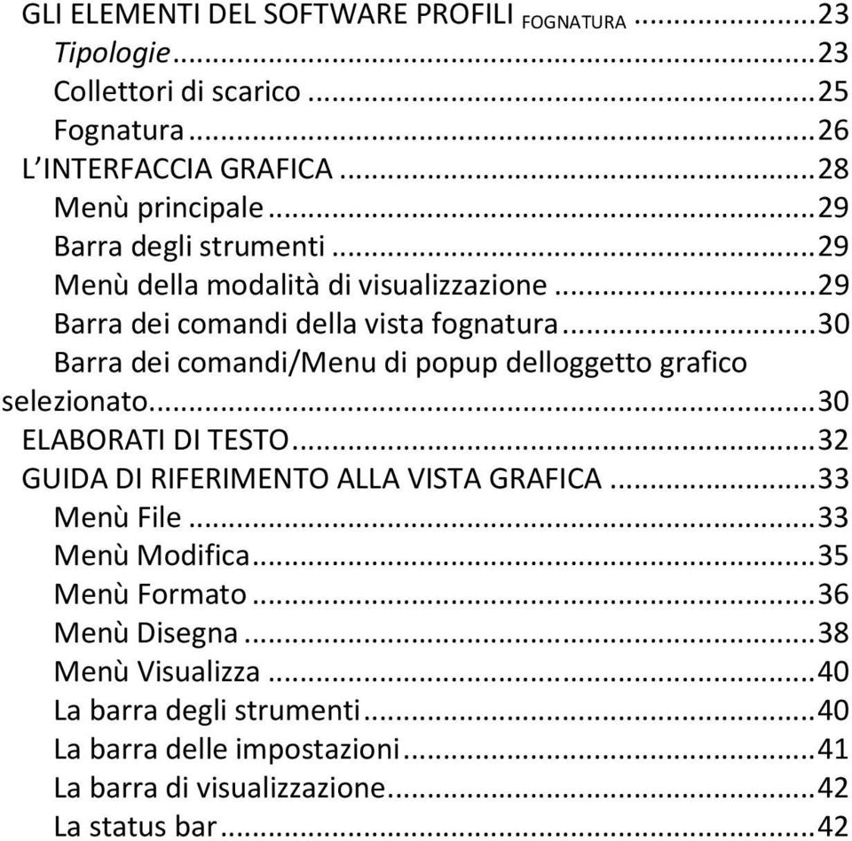 ..30 Barra dei comandi/menu di popup delloggetto grafico selezionato...30 ELABORATI DI TESTO...32 GUIDA DI RIFERIMENTO ALLA VISTA GRAFICA...33 Menù File.