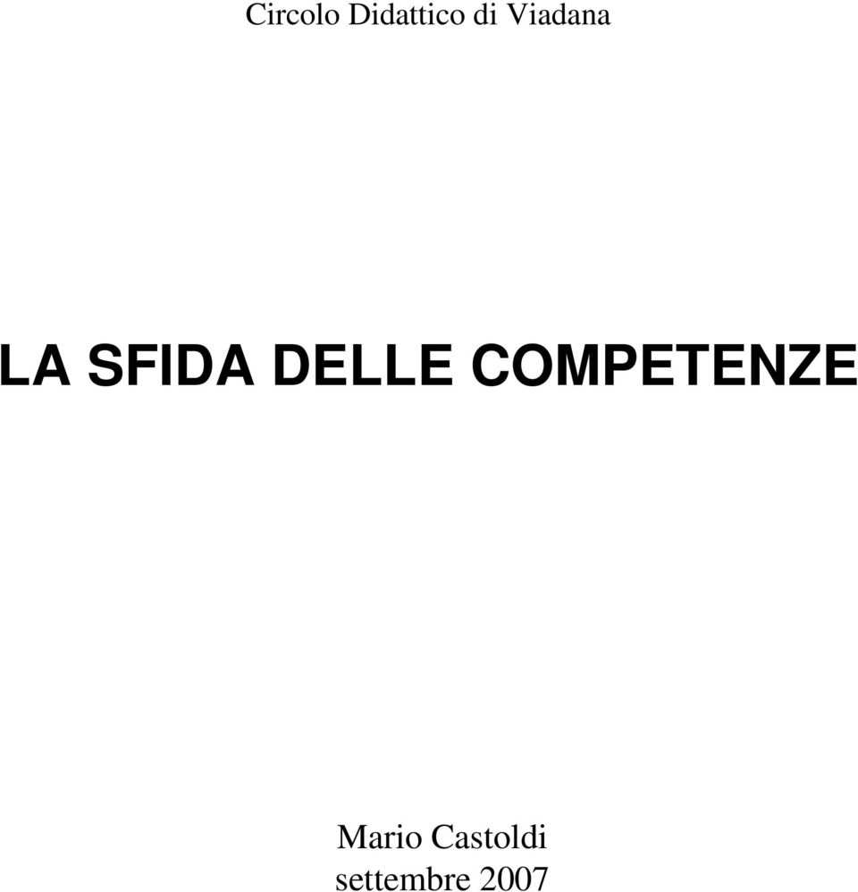 DELLE COMPETENZE