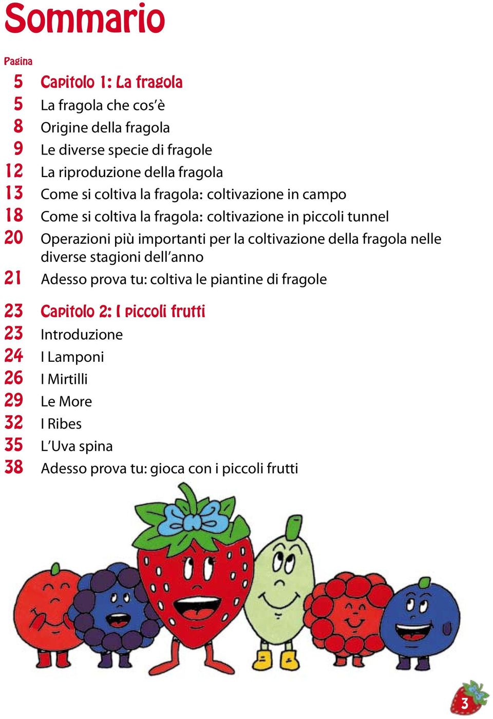 importanti per la coltivazione della fragola nelle diverse stagioni dell anno 21 Adesso prova tu: coltiva le piantine di fragole 23 Capitolo 2: