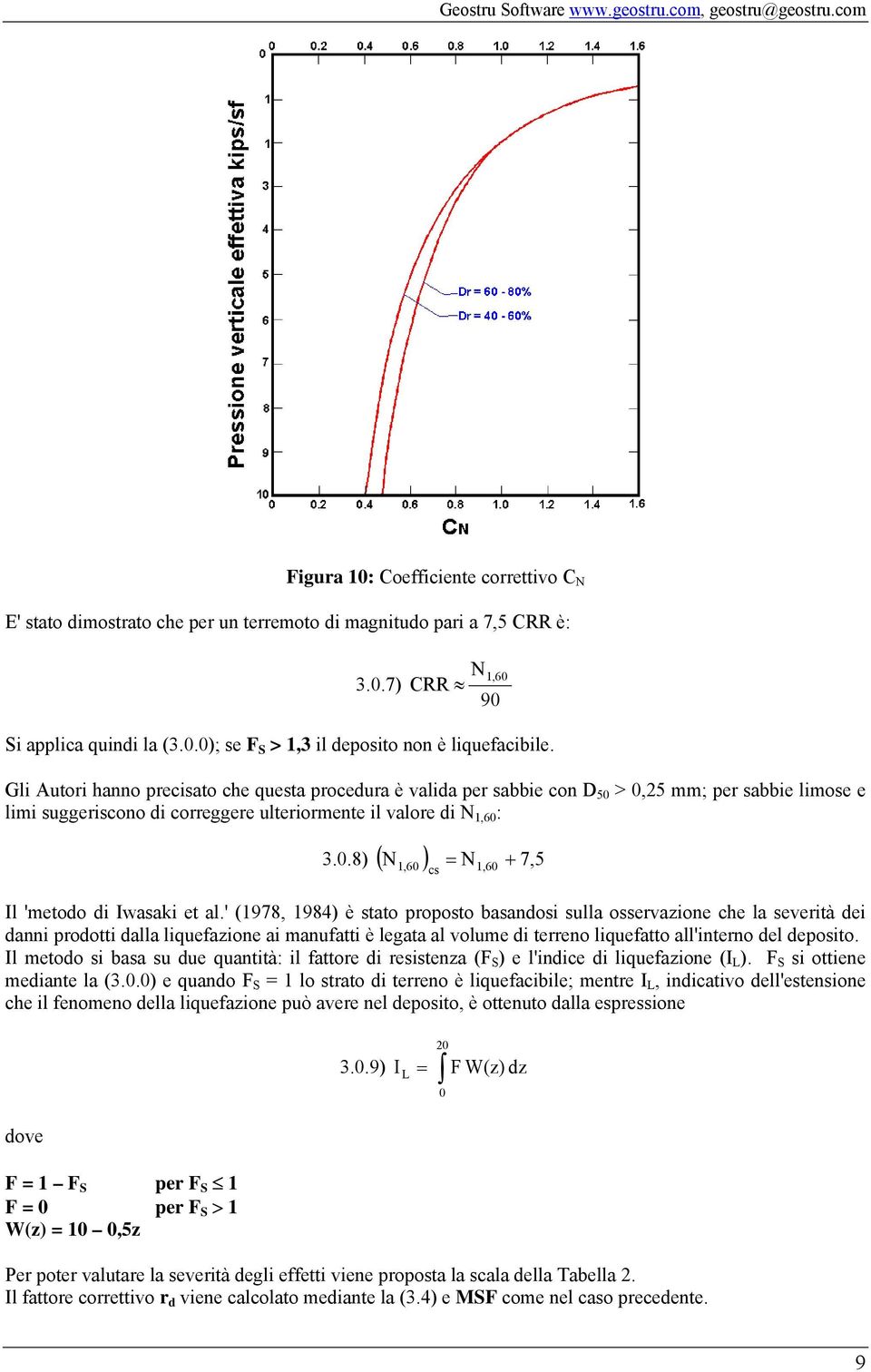 (1978, 1984) è stato proposto basandosi sulla osservazione che la severità dei danni prodotti dalla liquefazione ai manufatti è legata al volume di terreno liquefatto allinterno del deposito.