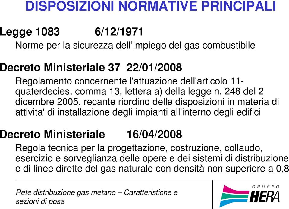 248 del 2 dicembre 2005, recante riordino delle disposizioni in materia di attivita' di installazione degli impianti all'interno degli edifici Decreto