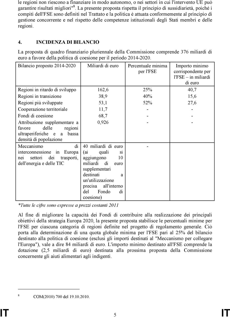 rispetto delle competenze istituzionali degli Stati membri e delle regioni. 4.