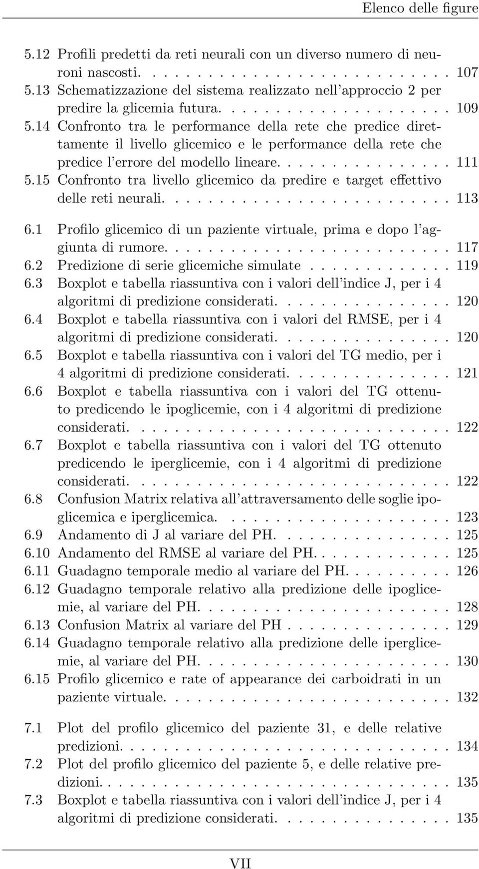 14 Confronto tra le performance della rete che predice direttamente il livello glicemico e le performance della rete che predice l errore del modello lineare................ 111 5.