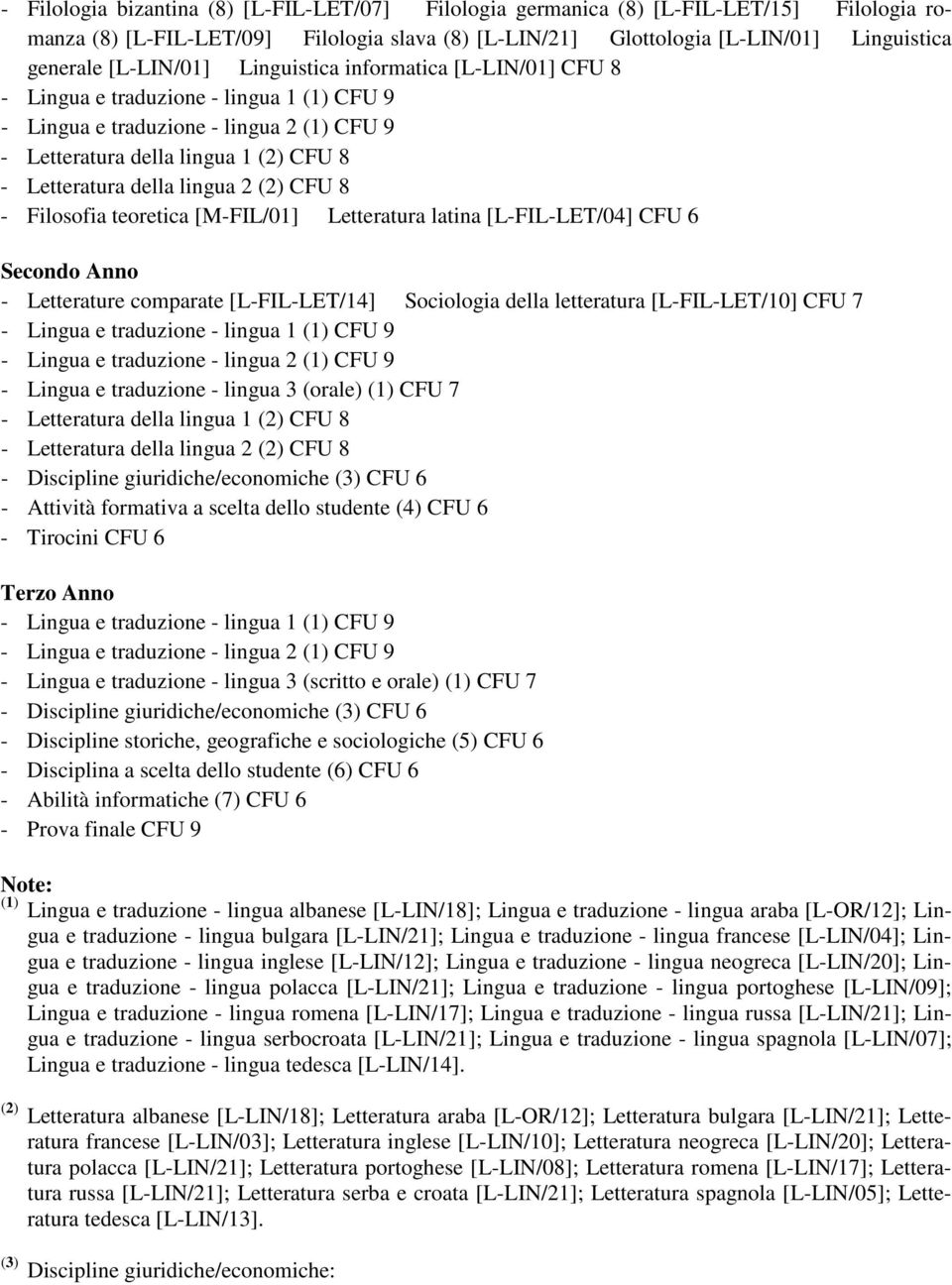 lingua 2 (2) CFU 8 - Filosofia teoretica [M-FIL/01] Letteratura latina [L-FIL-LET/04] CFU 6 Secondo Anno - Letterature comparate [L-FIL-LET/14] Sociologia della letteratura [L-FIL-LET/10] CFU 7 -