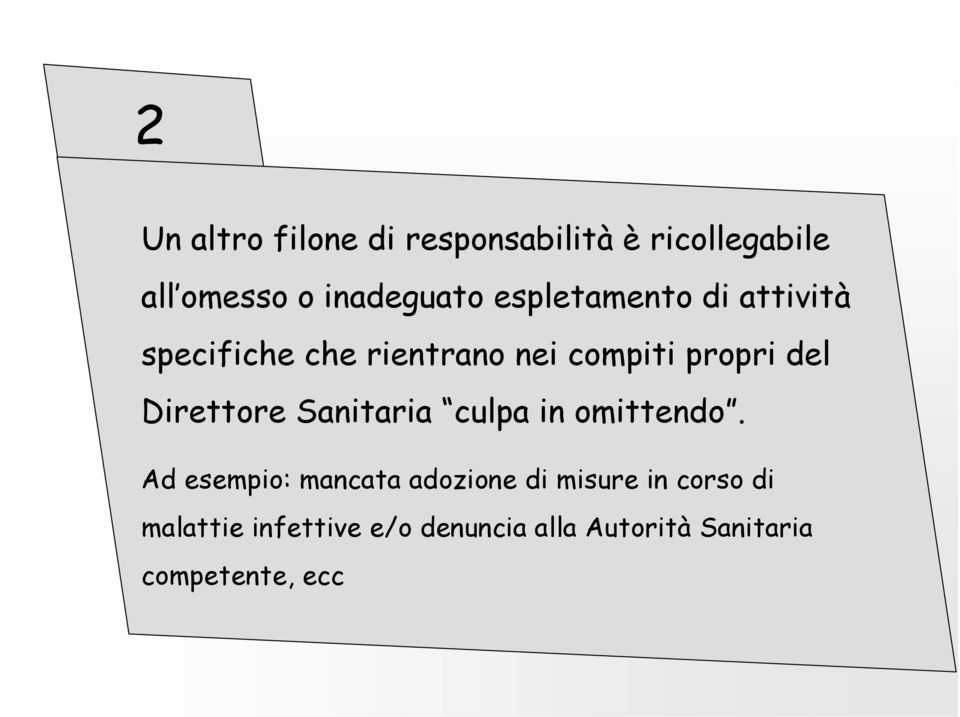 Direttore Sanitaria culpa in omittendo.