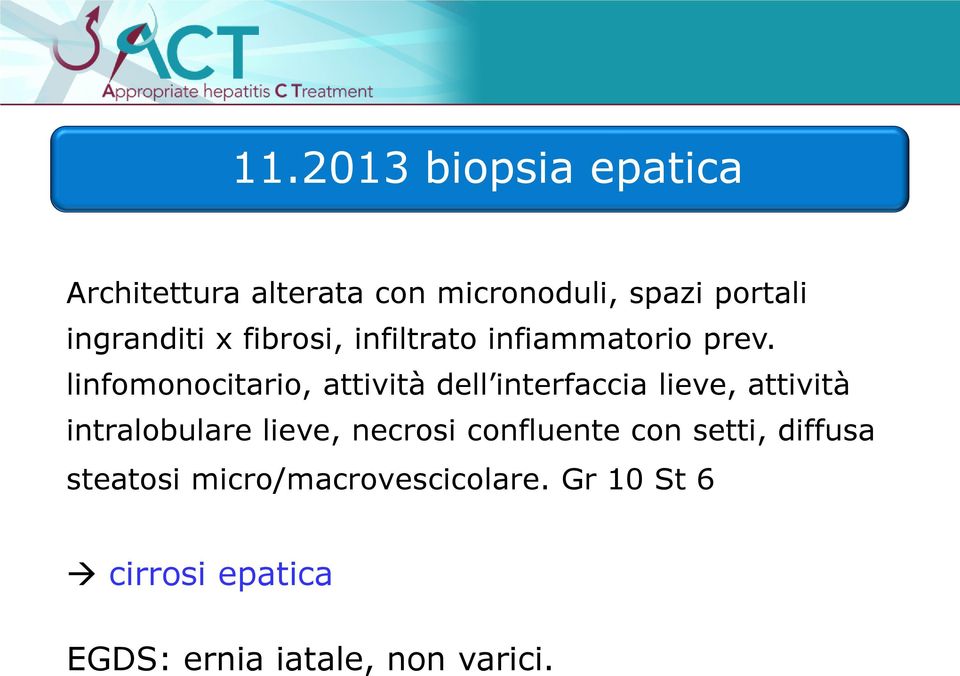 linfomonocitario, attività dell interfaccia lieve, attività intralobulare lieve,