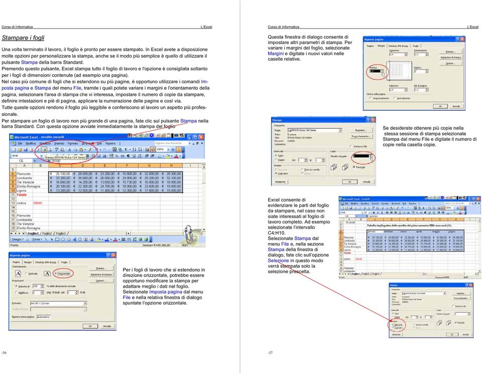 Premendo questo pulsante, Excel stampa tutto il foglio di lavoro e l'opzione è consigliata soltanto per i fogli di dimensioni contenute (ad esempio una pagina).