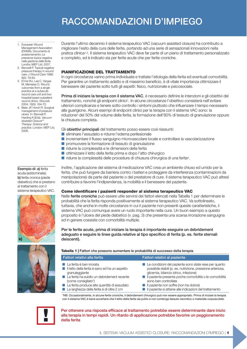 Wound outcomes from a single practice at a subacute wound care unit and two hospital based outpatient wound clinics. Wounds 2004; 16(5): 164-72. 4. Beier JP, Horch R.