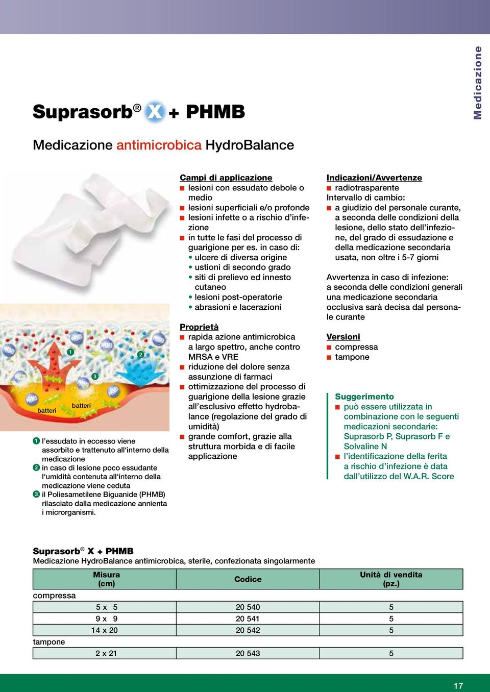 n lesioni con essudato debole o medio n lesioni superficiali e/o profonde n lesioni infette o a rischio d infezione n in tutte le fasi del processo di guarigione per es.