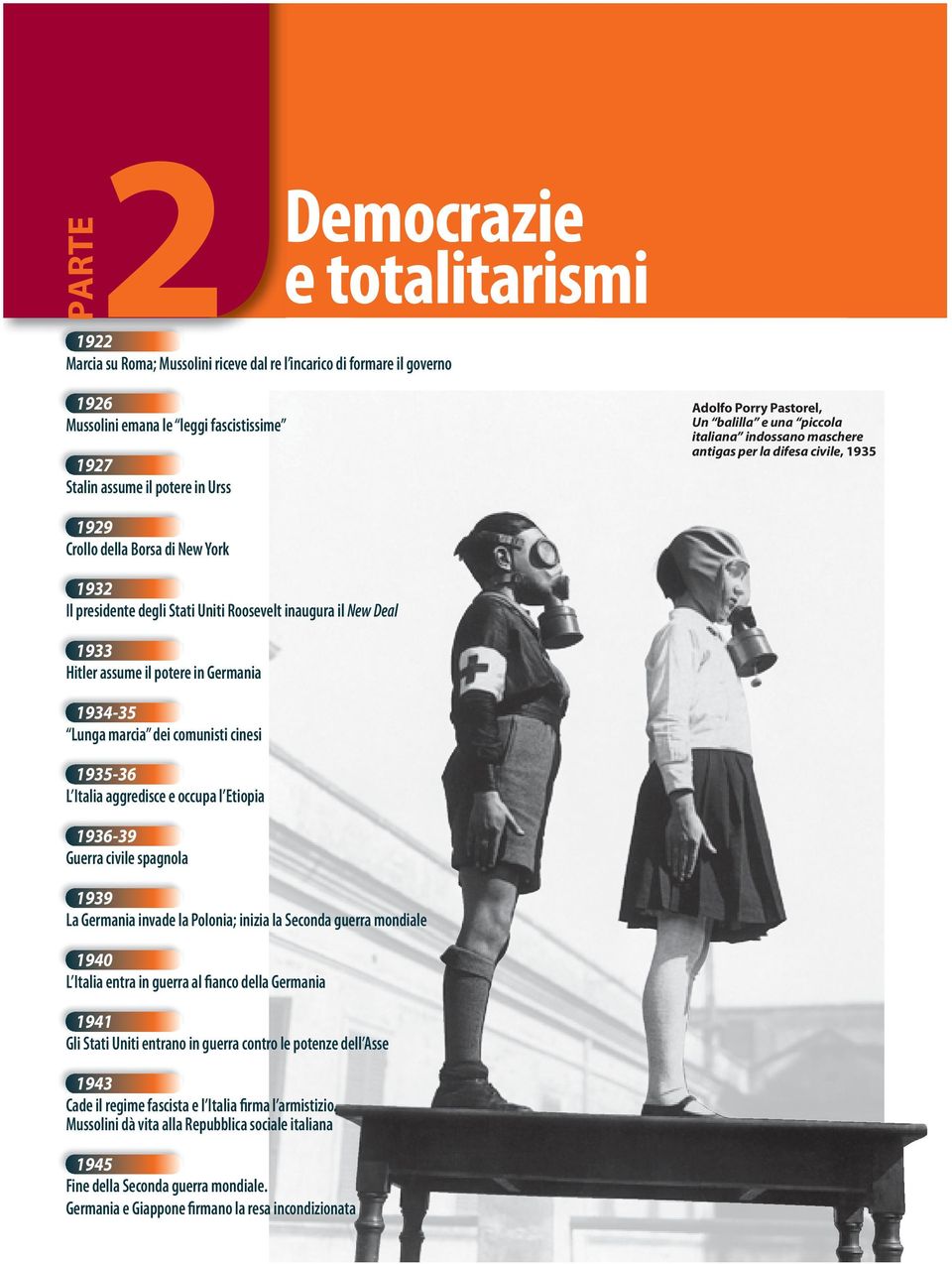 inaugura il New Deal 1933 Hitler assume il potere in Germania 1934-35 Lunga marcia dei comunisti cinesi 1935-36 L Italia aggredisce e occupa l Etiopia 1936-39 Guerra civile spagnola 1939 La Germania