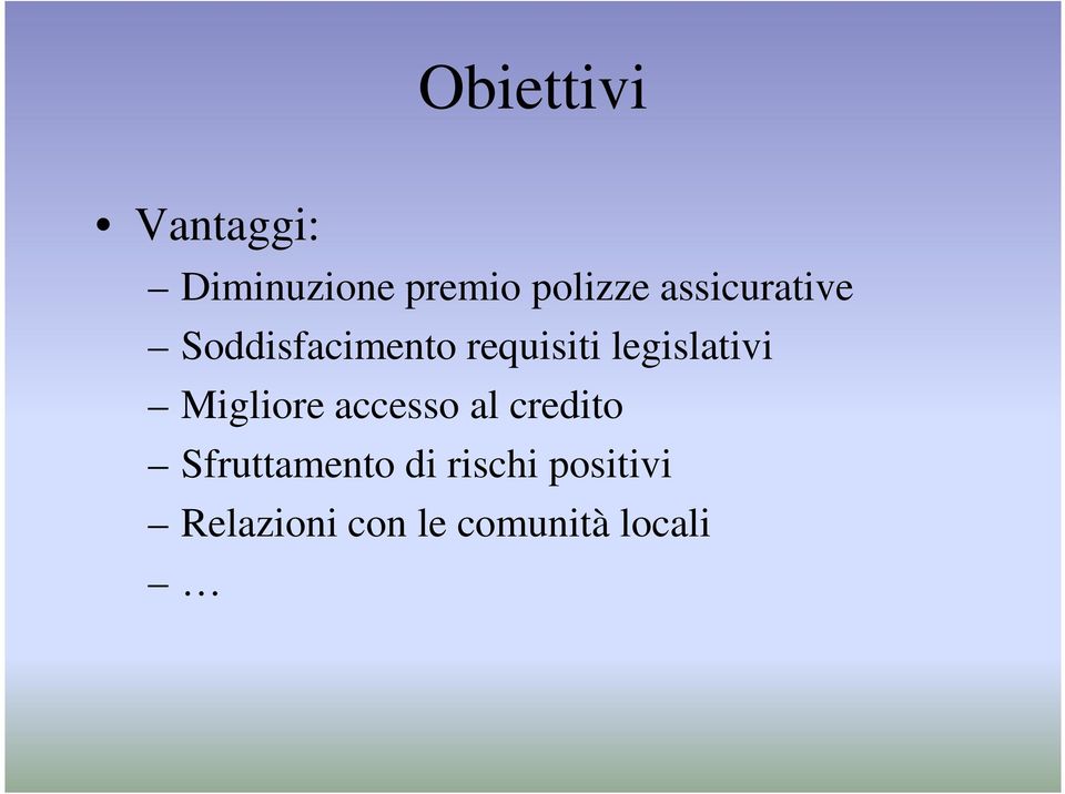 legislativi Migliore accesso al credito