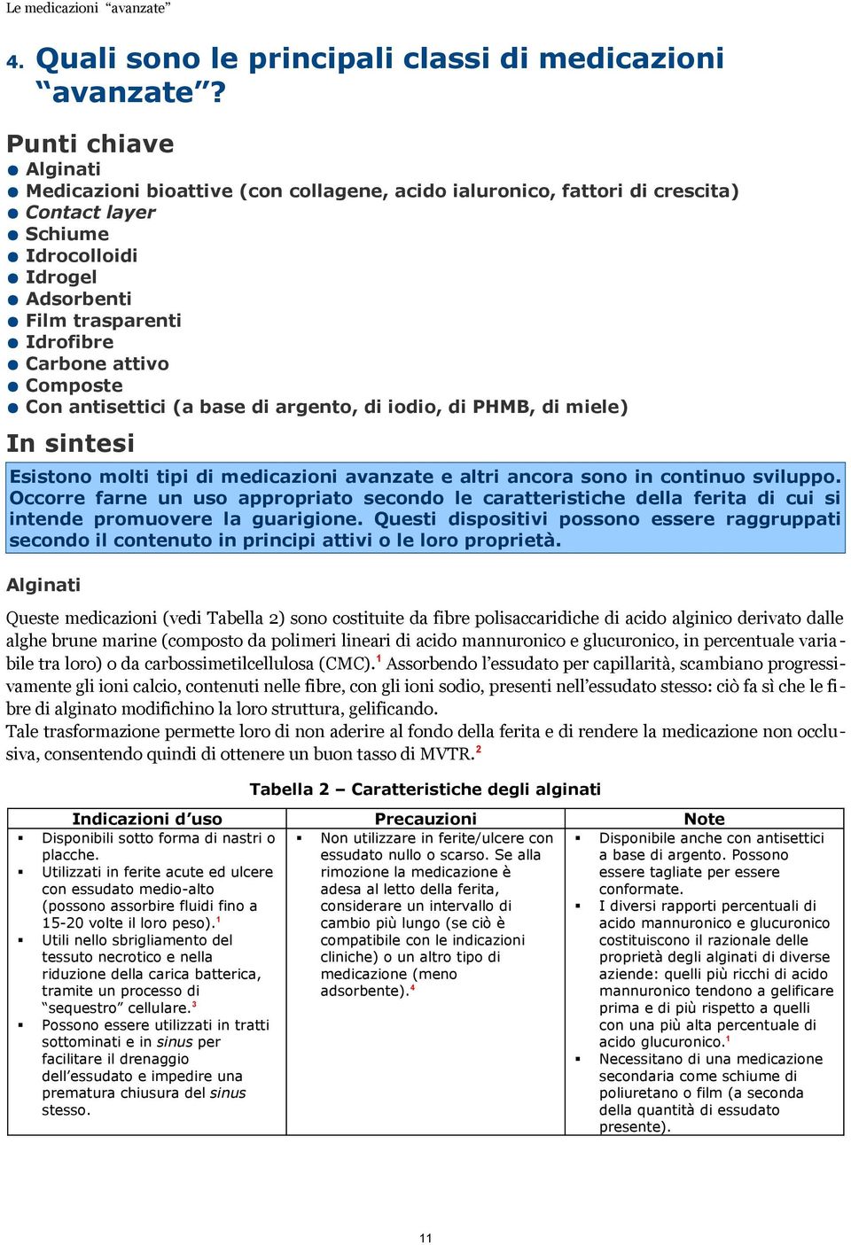 Composte Con antisettici (a base di argento, di iodio, di PHMB, di miele) In sintesi Esistono molti tipi di medicazioni avanzate e altri ancora sono in continuo sviluppo.