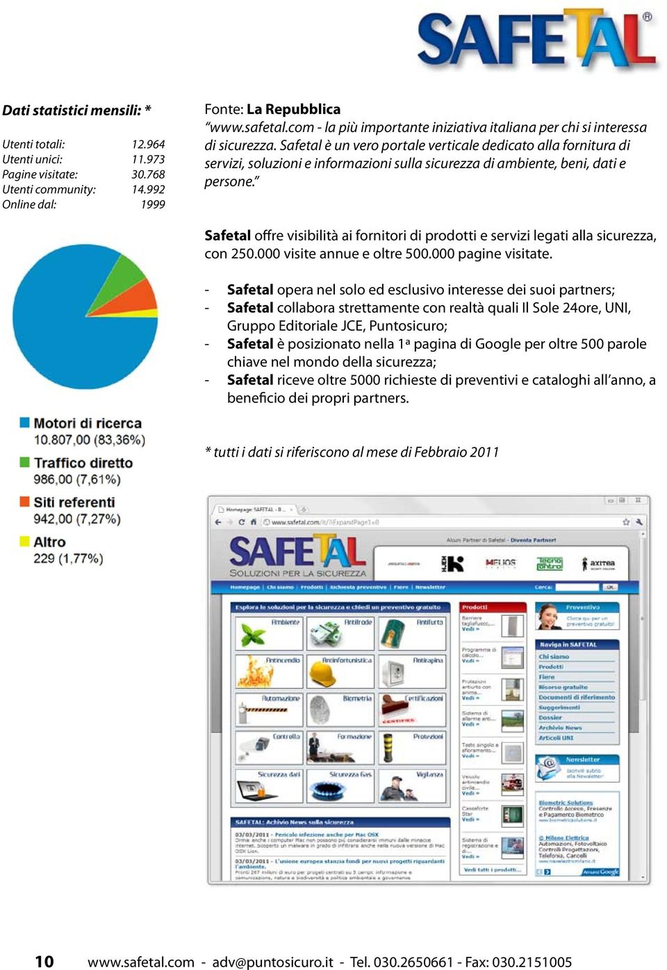 Safetal è un vero portale verticale dedicato alla fornitura di servizi, soluzioni e informazioni sulla sicurezza di ambiente, beni, dati e persone.